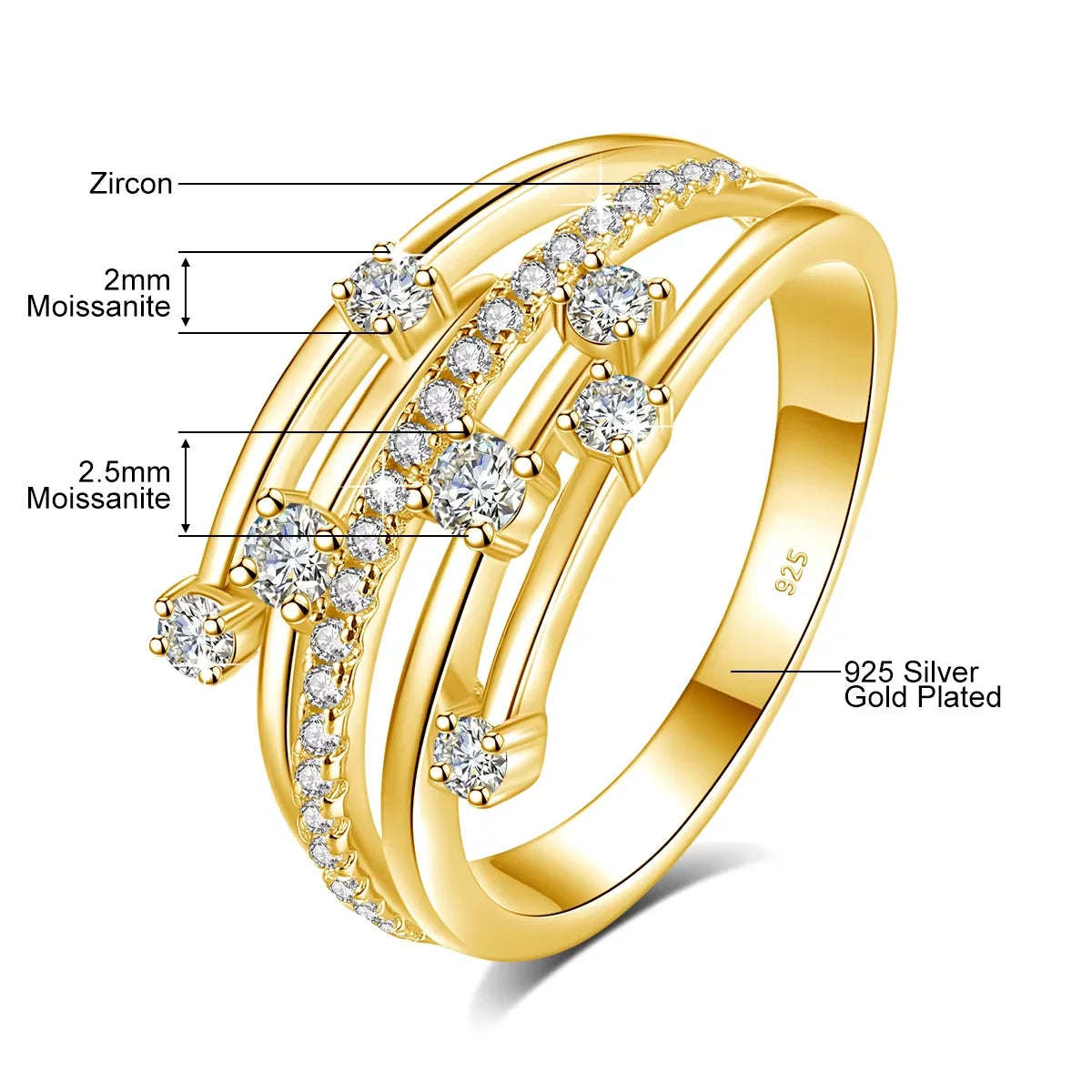 Bague Tendance Szjinao en Moissanite, Alliance Éternité, Bague en Argent Massif 925 pour Femme, Bijoux, Cadeau de Fiançailles, Livraison Directe