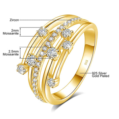 Bague Tendance Szjinao en Moissanite, Alliance Éternité, Bague en Argent Massif 925 pour Femme, Bijoux, Cadeau de Fiançailles, Livraison Directe
