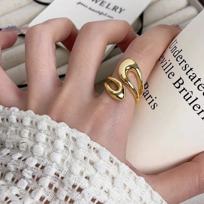 Nouvelle bague ajustable colorée en émail, bijou de mode rétro pour femme, bague géométrique couleur or, cadeau d'anniversaire de mariage