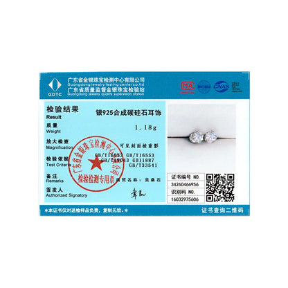 BAMOER Boucles d'oreilles 4 griffes en Moissanite pour femmes, argent sterling 925 massif, diamant de laboratoire 2 carats VVS1, bijoux de mariage classiques étincelants