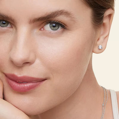 BAMOER Boucles d'oreilles 4 griffes en Moissanite pour femmes, argent sterling 925 massif, diamant de laboratoire 2 carats VVS1, bijoux de mariage classiques étincelants